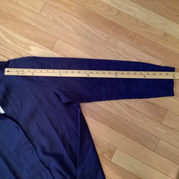 NWT Cotton Linen blend dress / cover up, navy blue, size medium - Picture 8 of 9